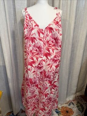 H&M Pink Floral Midi Slip Dress